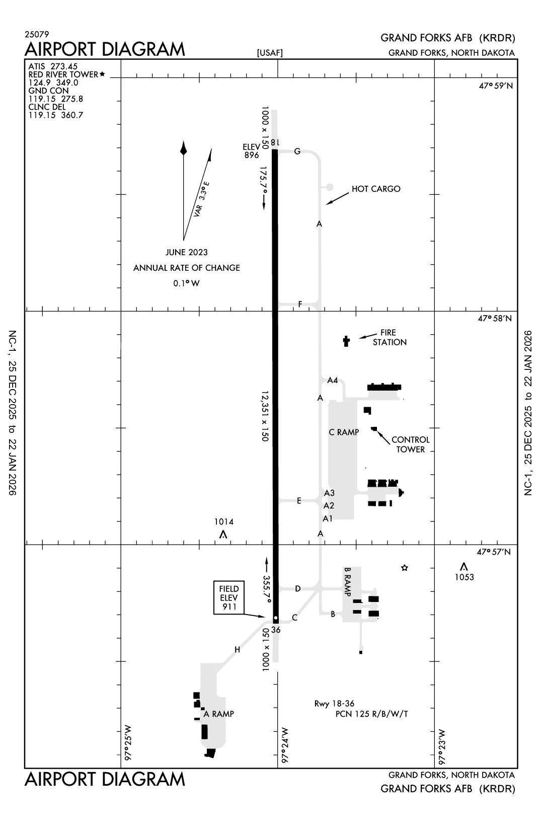 GRAND FORKS AFB - Airport Diagram
