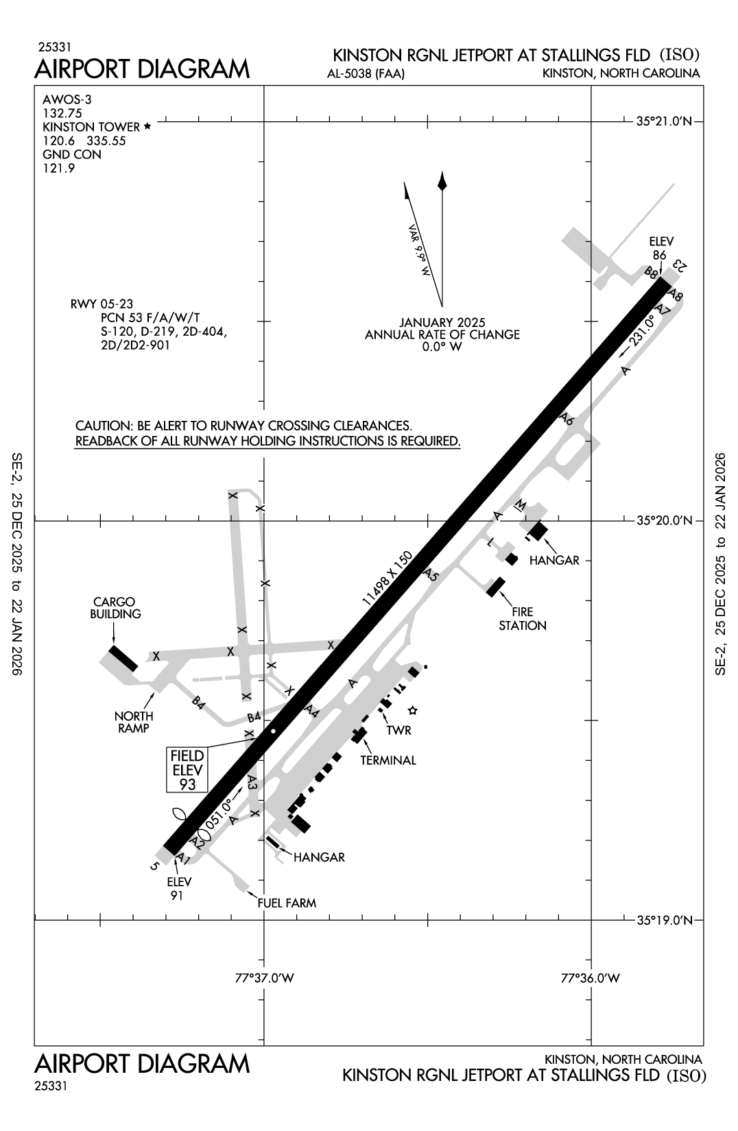 KINSTON RGNL JETPORT AT STALLINGS FLD - Airport Diagram