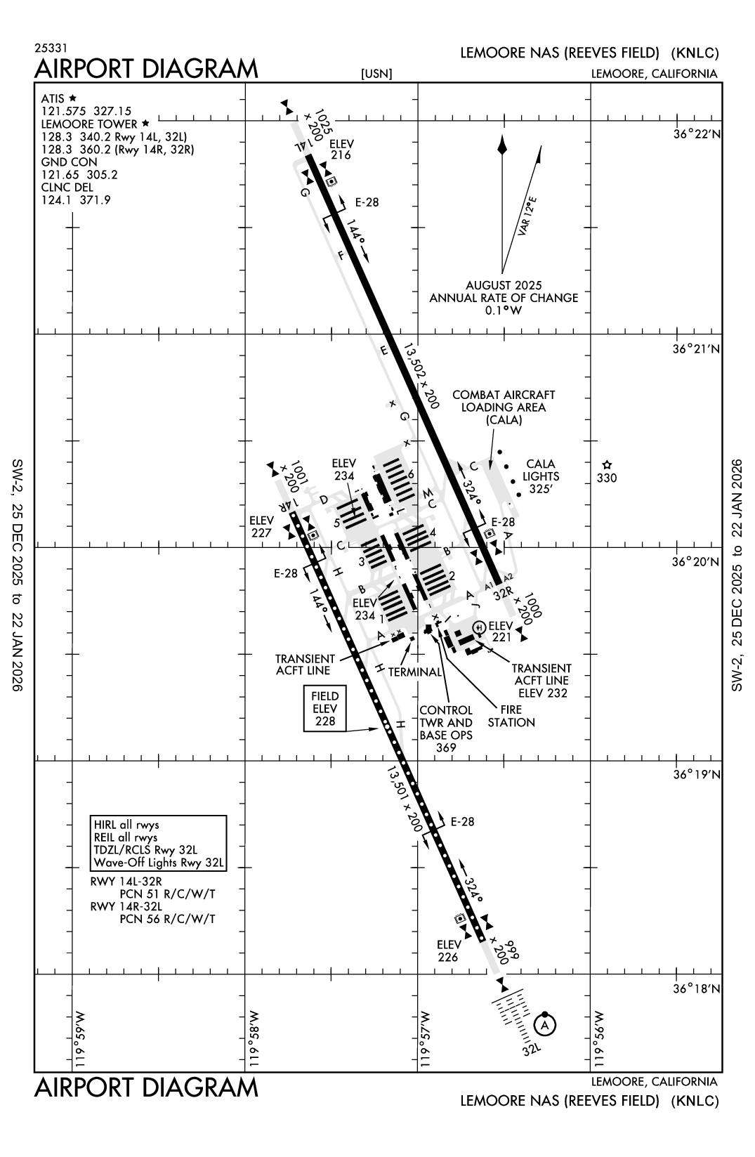 LEMOORE NAS (REEVES FLD) - Airport Diagram