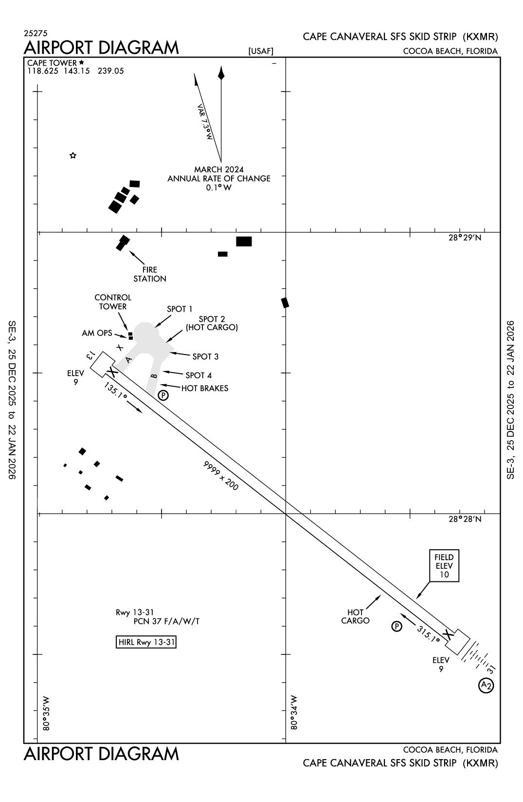 CAPE CANAVERAL SPACE FORCE STATION SKID STRIP - Airport Diagram