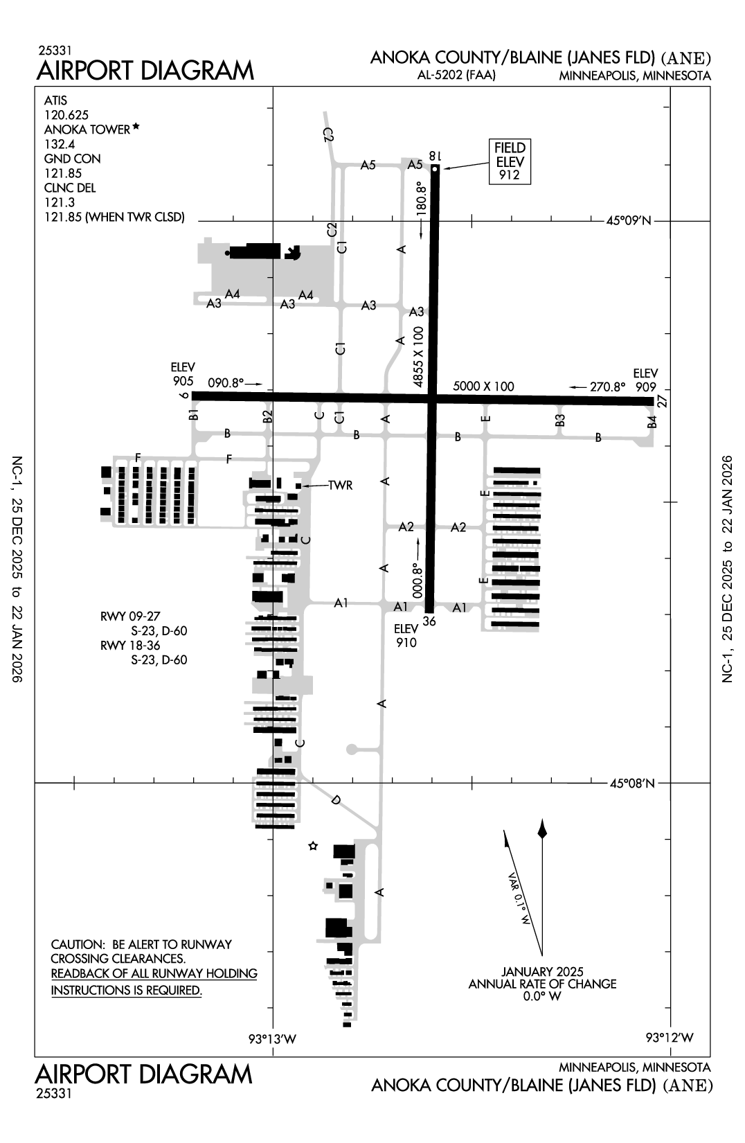ANOKA COUNTY/BLAINE (JANES FLD) - Airport Diagram