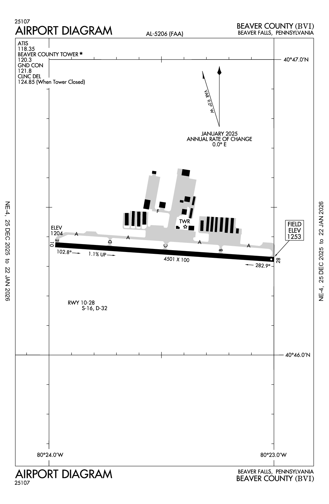 BEAVER COUNTY - Airport Diagram