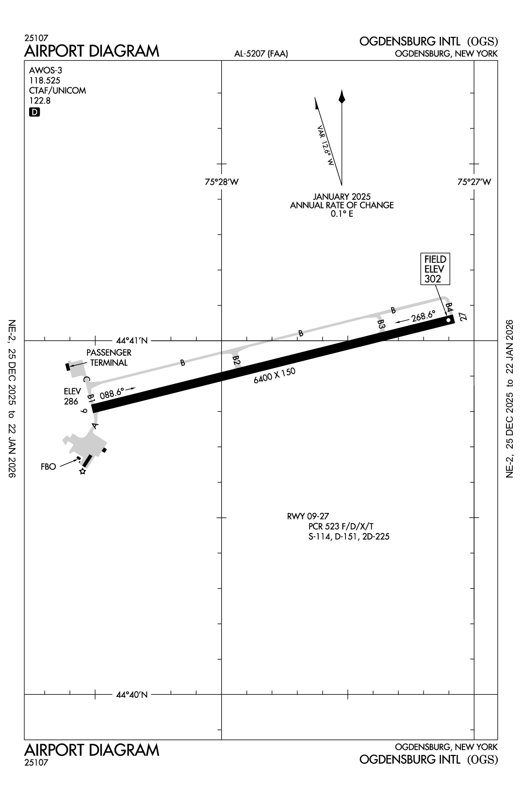 OGDENSBURG INTL - Airport Diagram