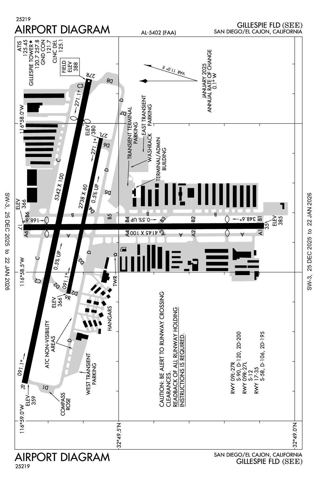 GILLESPIE FLD - Airport Diagram