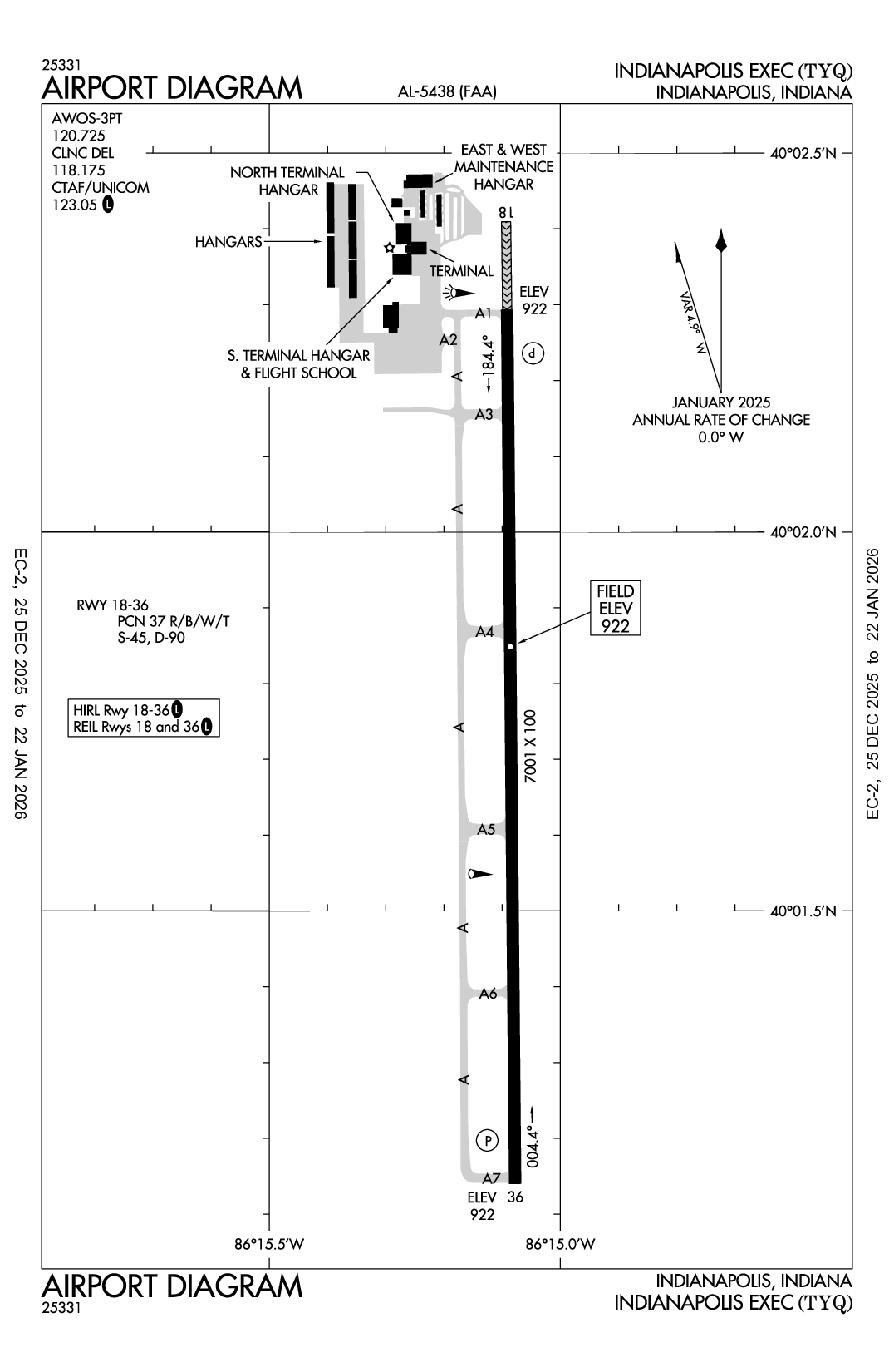 INDIANAPOLIS EXEC - Airport Diagram