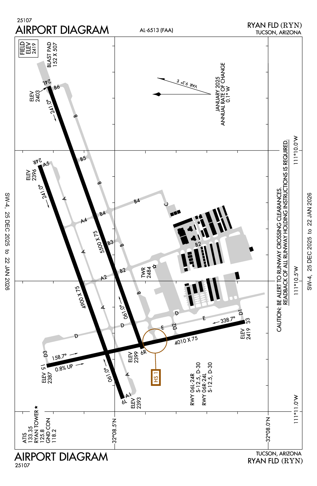 RYAN FLD - Airport Diagram