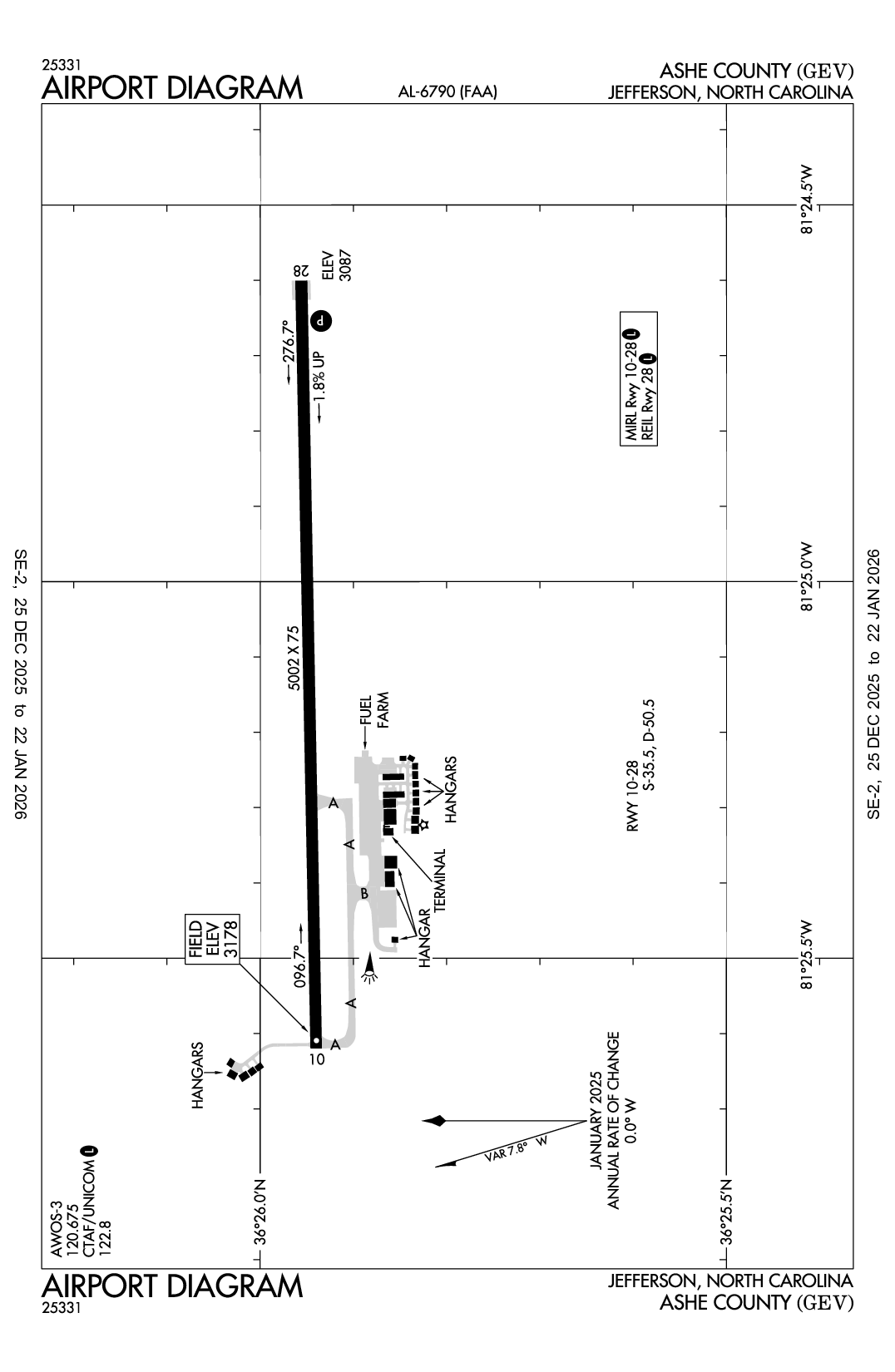 ASHE COUNTY - Airport Diagram