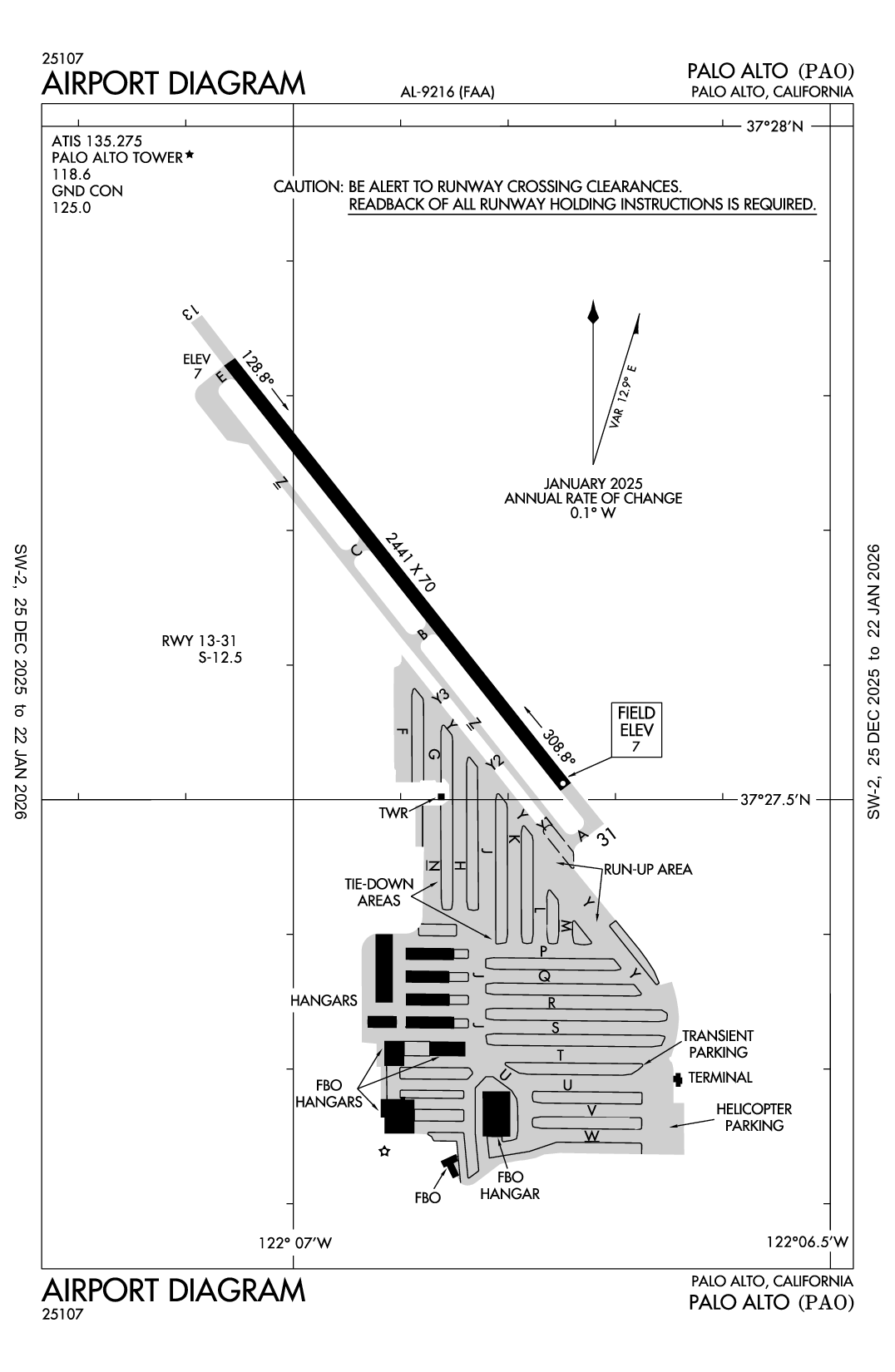 PALO ALTO - Airport Diagram