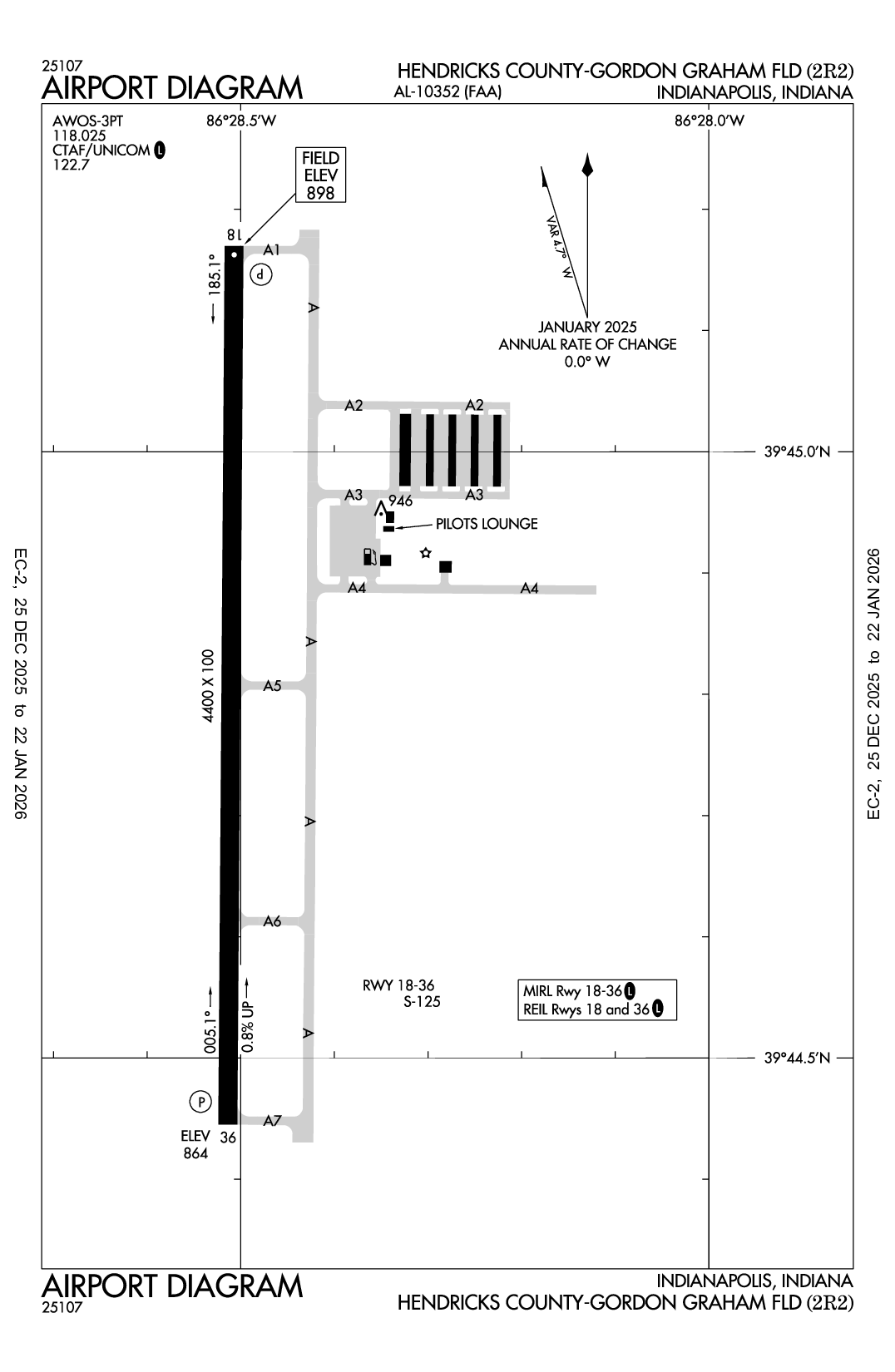 HENDRICKS COUNTY-GORDON GRAHAM FLD - Airport Diagram